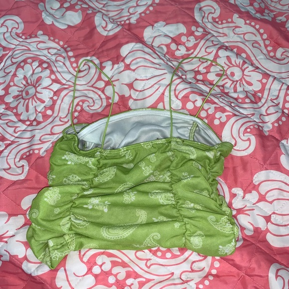Paisley pattern green crop top - Picture 2 of 2